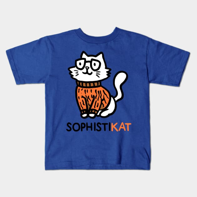 SophistiKAT Kids T-Shirt by AnishaCreations